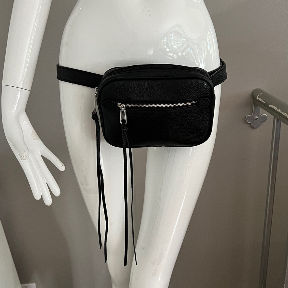 Rebecca Minkoff Black Pebble Leather Belt Bag